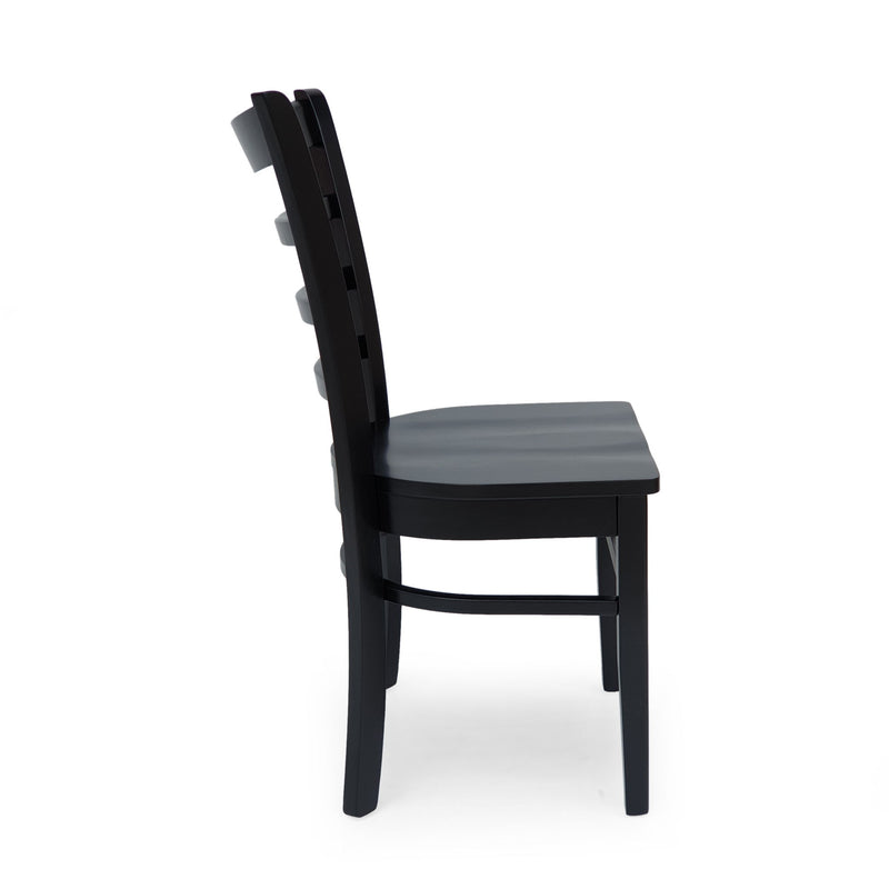 Farmhouse Style Dining Chair Set With Traditional Ladder Back Design