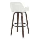 Daniella - Contemporary Fixed Height, Barstool With Swivel With Round Footrest (Set of 2)