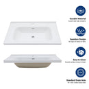 Modern Rectangular Vanity Top With Overflow For Bathroom