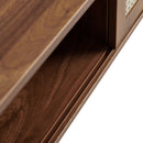 41.34" Rattan Coffee Table, Sliding Door For Storage, Solid Wood Legs, Modern Table For Living Room