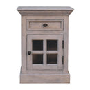 Glazed Bedside Table - Stone White
