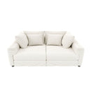 Plush Corduroy 4 Seat Sofa, Modern Comfy Upholstered Sofa Cloud Couch, Deep Seat Couches With Soft Pillows