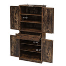 4 Door Storage Cabinet With 1 Drawer, With 4 Adjustable Inner Shelves