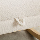 High Back Glider Rocking Chair With Retractable Footrest And Rubber Wood Legs