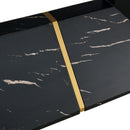 Modern Dining Table With Marbled Design For Luxurious Elegance - Black