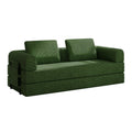 Convertible Sleeper Sofa Bed With Cylindrical Pillow, Fixed Shape Frame