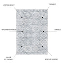 Toucan - Washable Non - Slip Area Rug - Silver