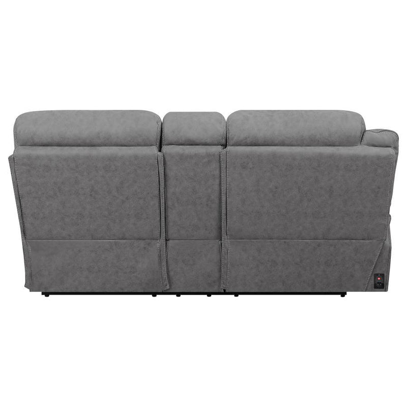 Higgins - Upholstered LAF Power Loveseat - Gray