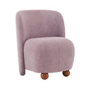 Modern Low Back Accent Upholstered Armless Living Room Chairs, Round Feet