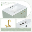 Freestanding Bathroom Vanity With Sink, Soft Close Door, 3 Drawers