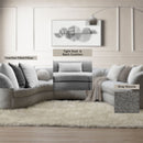 Ivria - Sectional Sofa With 9 Pillows - Gray Boucle