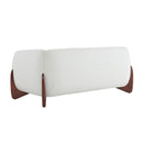 Contemporary Boucle Sherpa Sofa With Birch Wood Legs