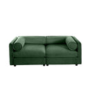 Stylish Chenille Sofa With Storage Seat And Cylindrical Backrest