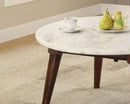 Gasha - Coffee Table - White Marble / Walnut