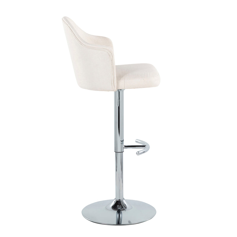 Ahoy - Contemporary Adjustable Barstool With Swivel With Rounded T Footrest (Set of 2)