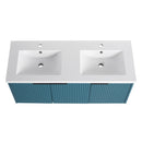 Contemporary Wall Mounted Bathroom Vanity With Resin Double Sink