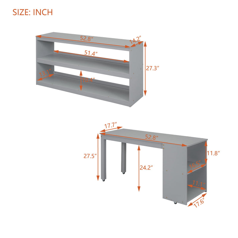 Loft Bed With Retractable Writing Desk And 3 Drawers With Storage Stairs And Shelves