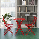 3 Piece Patio Bistro Set Of Foldable Round Table And Chairs