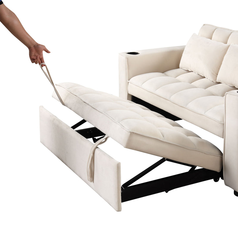 Multi Functional Sofa Bed With Cup Holder And USB Port For Living Room Or Apartments