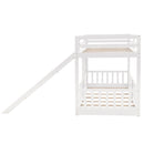Twin Over Twin Bunk Bed with Slide and Ladder, White(Old SKU:LP000009AAK)