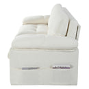 Modern Convertible Sleeper Sofa Bed With Pull-Out Queen Design, Side Storage & Thick Cushions