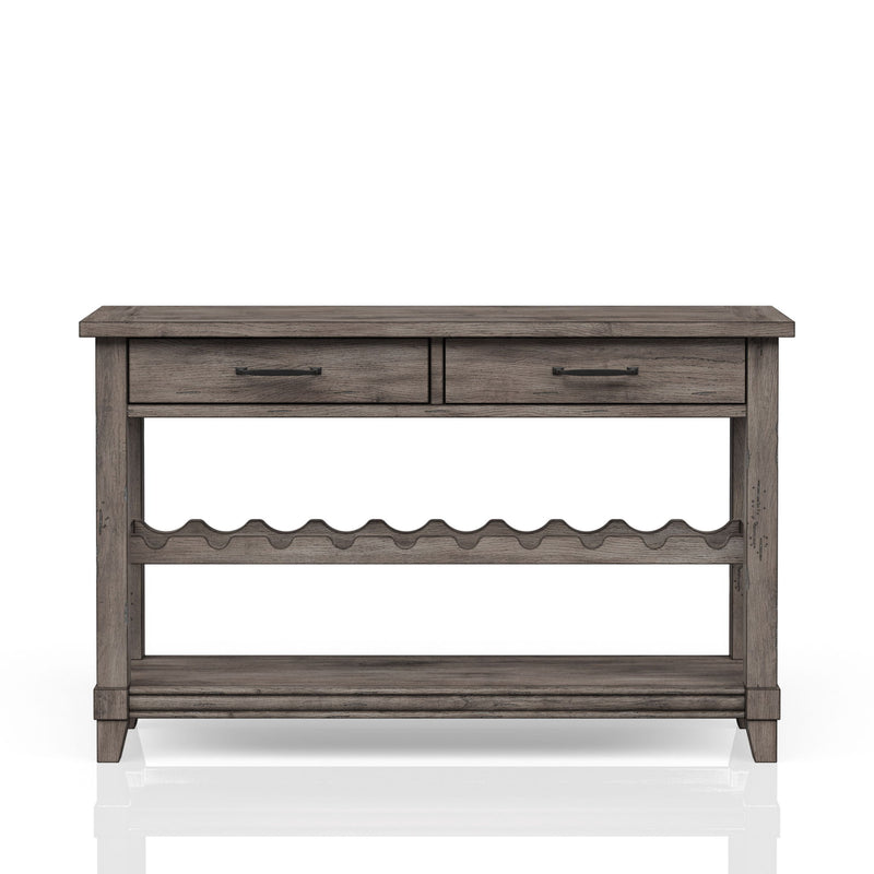 Console Table With Wine Bottle Storage Storage Drawers - Gray