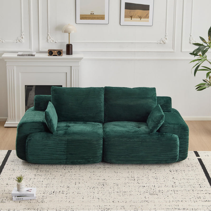 Compressed Sofa, 2 Seater Large Sectional Couches For Living Room - Green