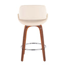Fabrico - Mid Century Modern, Fixed Height Counter Stool With Round Footrest (Set of 2)