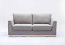 Valin - 3 Piece Living Room Set Meeting Room And Small Apartment Sofa Loveseat Chair - Gray
