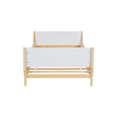 Twin Bed with Headboard, Footboard, Safeguards,  Built-in Bed-end Book Storage Rack ,White