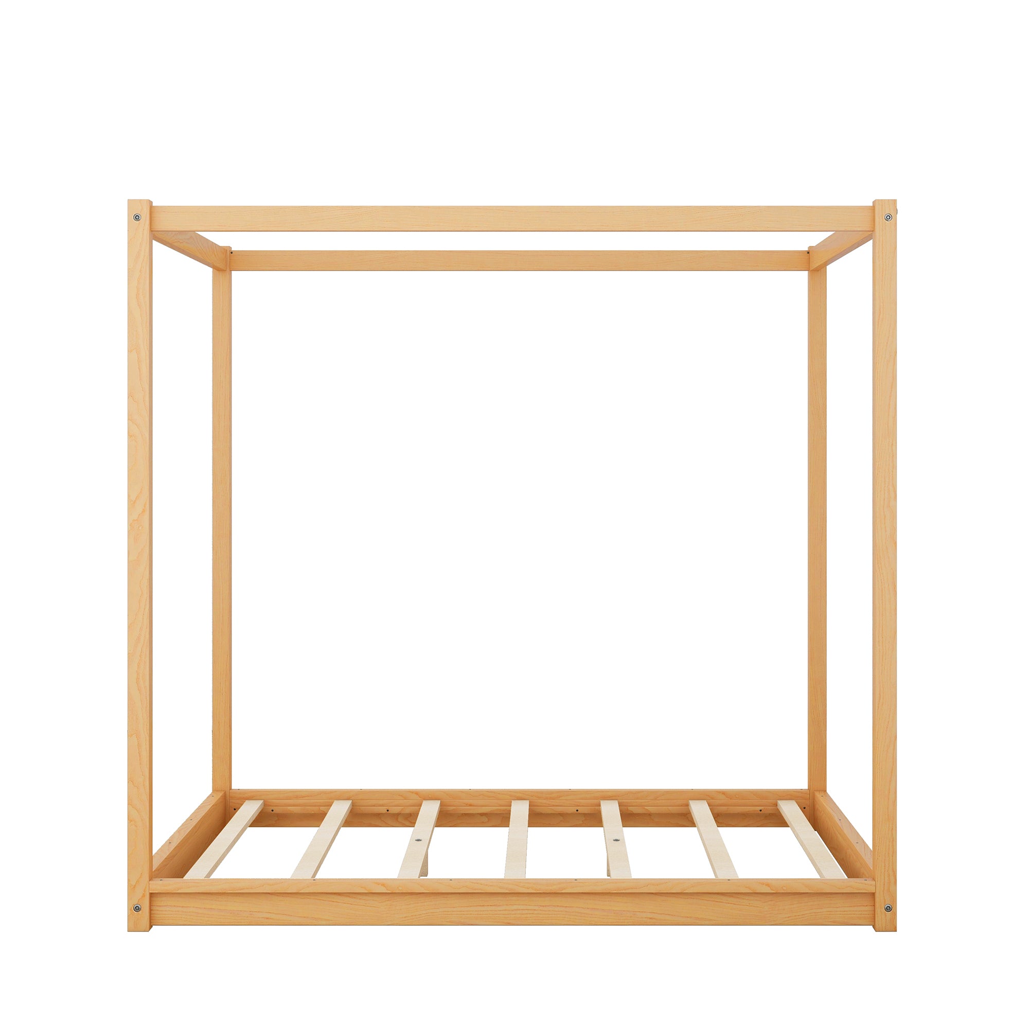 Full Size Canopy Platform Bed with Support Legs,Natural - Atlantic Fine Furniture Melbourne FL