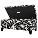 Luxury Storage Ottoman With Floral Patterned Fabric, Soft-Close Hinges, Multi Functional