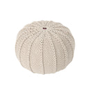 Bordeaux - Knitted Cotton Round Pouf Ottoman And Floor Cushion