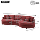 Modern 3 Seater Upholstered Sofa With Curved Design
