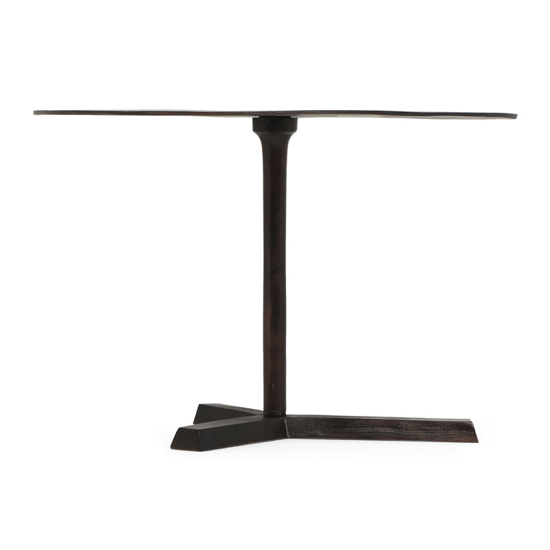 Industrial Style Elliptical Side Table With Aluminum Frame - Bronze