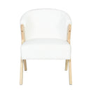 Modern Accent Chair With Polyester Upholstery And Minimalist Lounge Chair For Living Room, Bedroom, Or Office - White