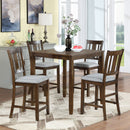 5 Pieces Dining Table Set, Counter Height Kitchen Table Set With Square Table And 4 Upholstered Chairs
