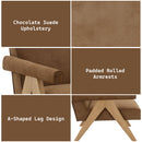 Zoey - Accent Chair - Chocolate Suede & Oak