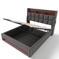 Upholstered Platform Bed With A Hydraulic Storage System, LED And USB Charging (Without Mattress)