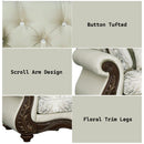 Pierce - Chair With Pillow - Beige Fabric & Cherry