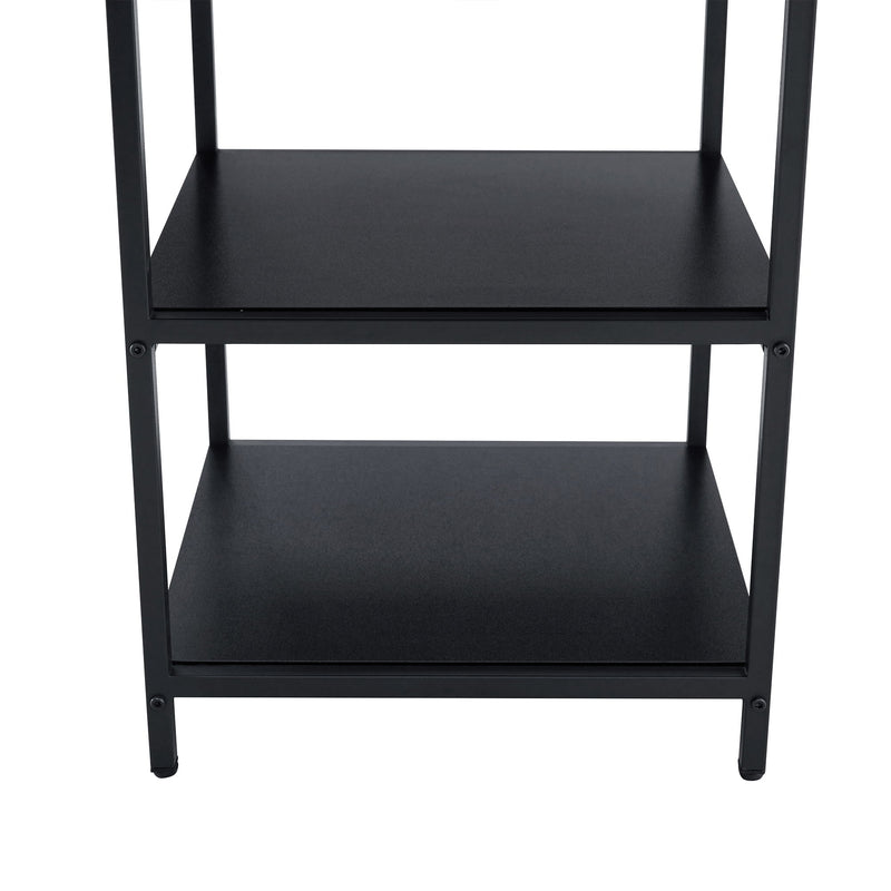 Modern Splicing Circular Dining Table With Double Layer Storage - Black / Wood