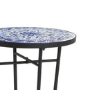 French Country Patio Side Table With Vibrant Tile Top