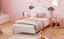 Upholstered Platform Bed With Sheep Shaped Headboard