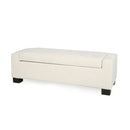 Textured Fabric Ottoman Bench With Hinged Lid