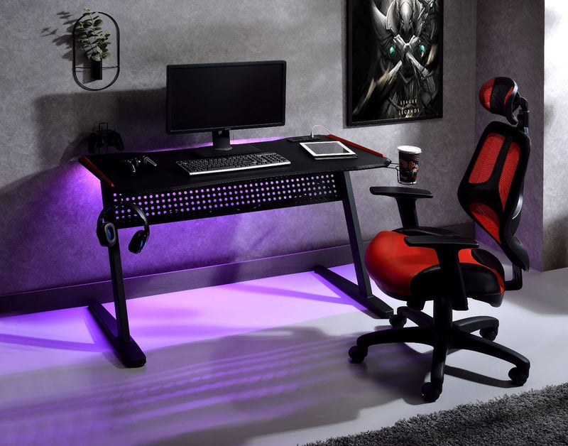 Dragi - Gaming Table - Black & Red Finish