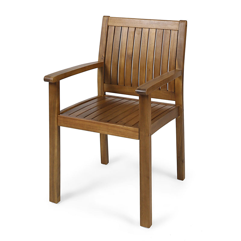 Amethyst - Outdoor Dining Chair With Slat Design (Set of 2) - Natural