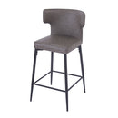 Modern Bar Stools With Upholstery And Metal Footrest (Set of 2)