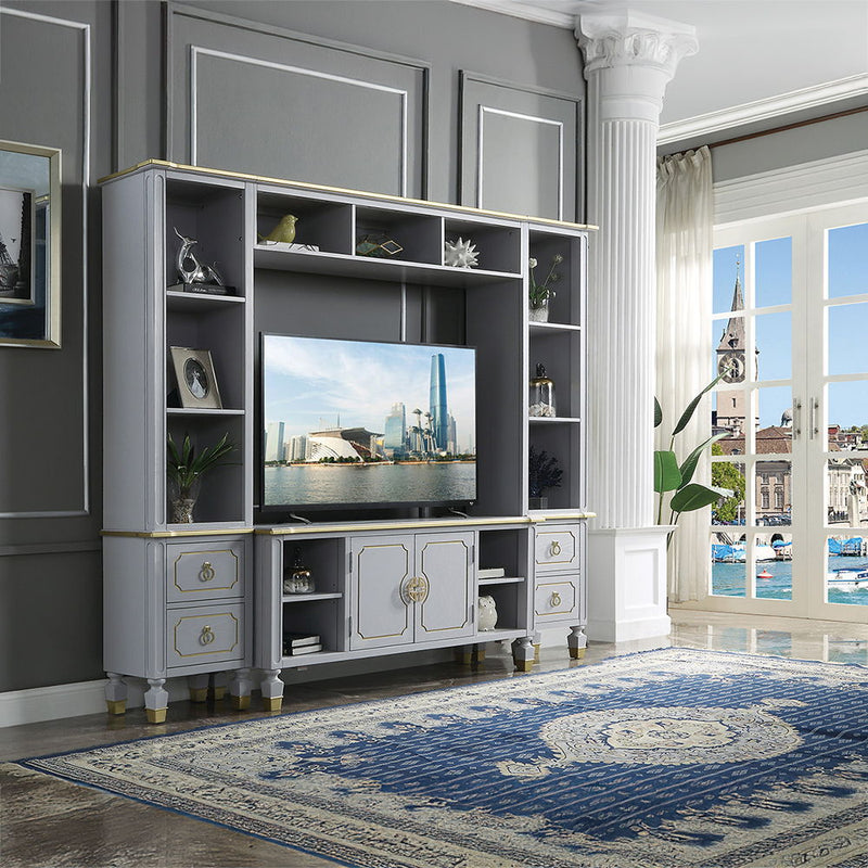 House - Marchese Entertainment Center - Pearl Gray Finish