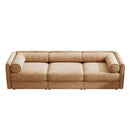 Stylish Chenille Sofa With Storage Seat And Cylindrical Backrest