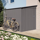 Metal Outdoor Storage Shed 4 X 9 Ft With Sloping Roof, Vents, And Side Door - Gray